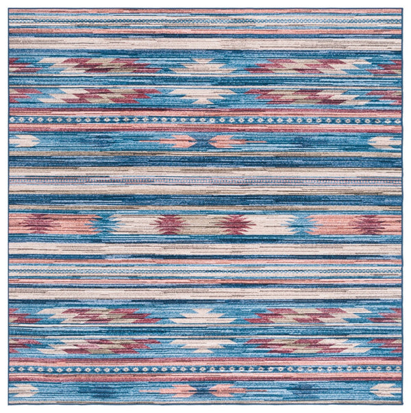Safavieh Arizona 930 ARZ930 Power Loomed Bohemian Rug Blue / Rust ARZ930M-9