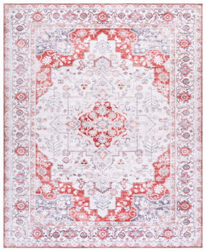 Safavieh Arizona Medium Rectangle Rug 5X7 Light Grey & Rust Oriental-Inspired, Low Pile Polyester, Durable ARZW305F-57