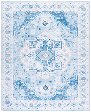 Safavieh Arizona Soft Light Blue Area Rug 5X7 — Low-Profile Power-Loomed Polyester, Slip-Resistant Washable ARZW328L-57