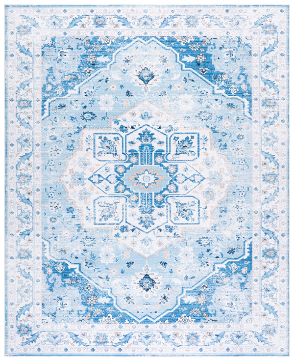 Safavieh Arizona Soft Light Blue Area Rug 5X7 — Low-Profile Power-Loomed Polyester, Slip-Resistant Washable ARZW328L-57