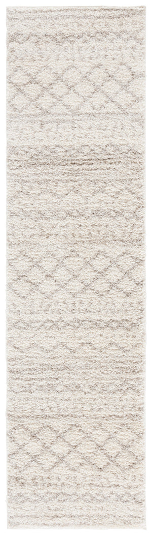 Safavieh Arizona Plush Shag Area Rug Ivory Beige With Geometric Tribal Motif — Power-Loomed Turkish Quality 6'-0" x 8'-0" ASG741A-68
