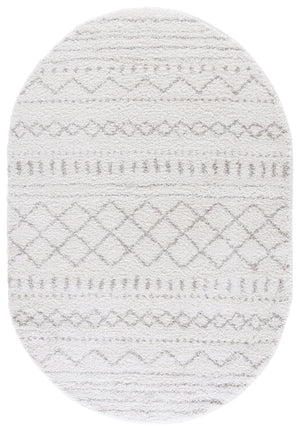 Safavieh Arizona Oval Area Rug 5'0" X 8'0" - Plush Ivory Beige Design With Geometric Motifs For Elegant Spaces Ivory ,Beige 70% Polypropylene  22% Jute  8% Polyester Asg741a-5ov