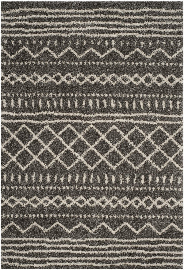 Safavieh Arizona Shag Area Rug - Elegant Geometric Design In Ivory And Beige For Cozy Home Decor Solutions Brown ,Ivory 70% Polypropylene  22% Jute  8% Polyester Asg741b-214