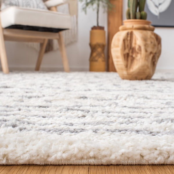 Safavieh Arizona Shag 741 Power Loomed Rug Ivory / Grey 8' x 8' Square ASG741F-8SQ