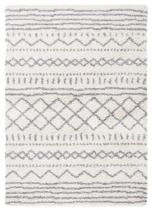 Safavieh Arizona Shag Area Rug - Elegant Geometric Design In Ivory And Beige For Cozy Home Decor Solutions Ivory ,Grey 70% Polypropylene  22% Jute  8% Polyester Asg741f-68
