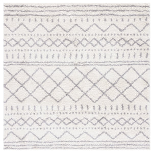 Safavieh Arizona Shag 741 Power Loomed Rug Ivory / Grey 8' x 8' Square ASG741F-8SQ