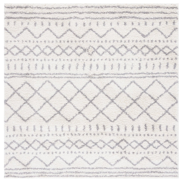 Safavieh Arizona Shag Area Rug - Elegant Geometric Design In Ivory And Beige For Cozy Home Decor Solutions Ivory ,Grey 70% Polypropylene  22% Jute  8% Polyester Asg741f-68