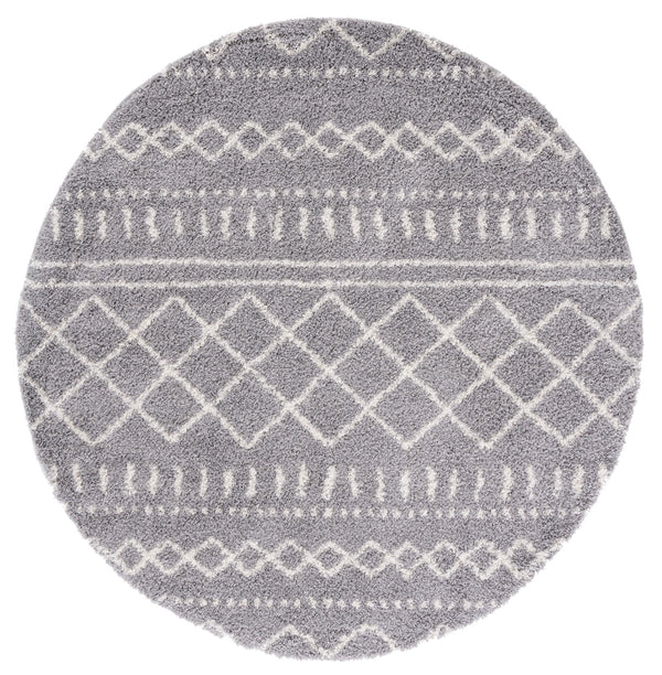 Safavieh Arizona Shag Area Rug - Elegant Geometric Design In Ivory And Beige For Cozy Home Decor Solutions Grey ,Ivory 70% Polypropylene  22% Jute  8% Polyester Asg741g-68