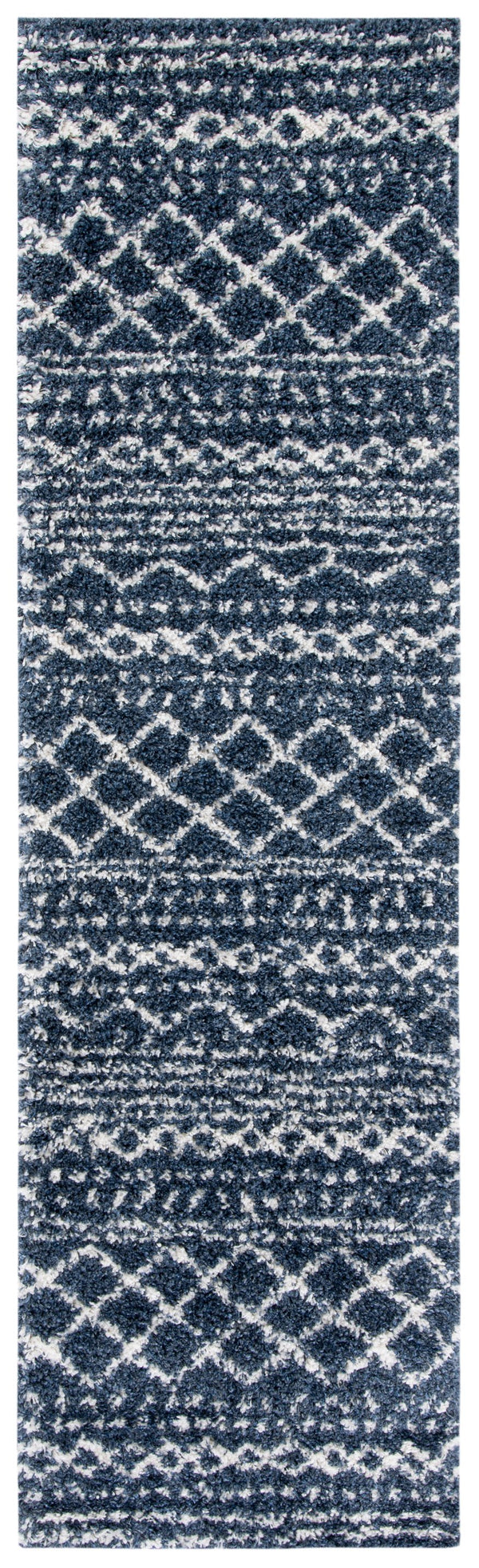 Safavieh Arizona Plush Slate Blue & Ivory Shag Rug — Turkish Power‑Loomed, Jute Texture, Cozy Modern Boho Elegance 6'-0" x 8'-0" ASG741L-68