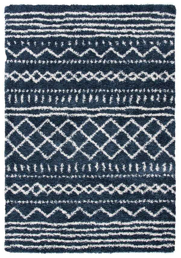 Safavieh Arizona Shag Area Rug - Elegant Geometric Design In Ivory And Beige For Cozy Home Decor Solutions Slate Blue ,Ivory 70% Polypropylene  22% Jute  8% Polyester Asg741l-1115