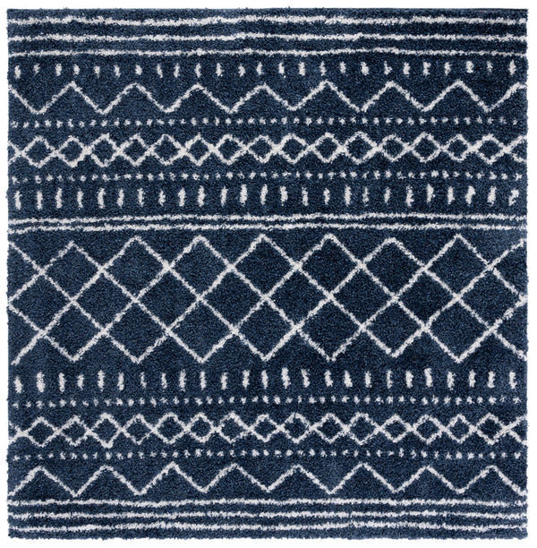 Safavieh Arizona Shag Area Rug - Elegant Geometric Design In Ivory And Beige For Cozy Home Decor Solutions Slate Blue ,Ivory 70% Polypropylene  22% Jute  8% Polyester Asg741l-1115