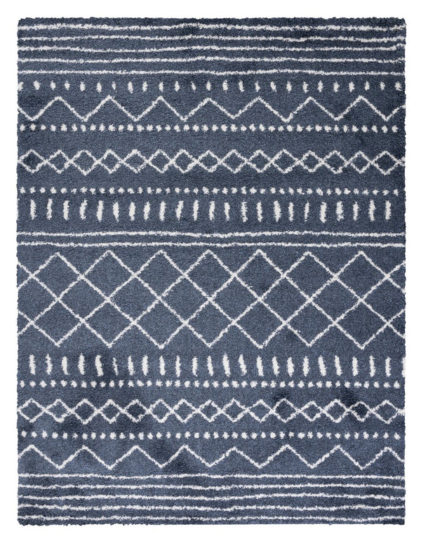 Safavieh Arizona Shag Area Rug - Elegant Geometric Design In Ivory And Beige For Cozy Home Decor Solutions Slate Blue ,Ivory 70% Polypropylene  22% Jute  8% Polyester Asg741l-1115