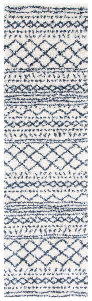 Safavieh Arizona Plush Shag Oval Rug In Ivory And Slate — Deep Pile, Boho-Geometric Texture, Durable Turkish Looming 6'-0" x 8'-0" ASG741M-68OV