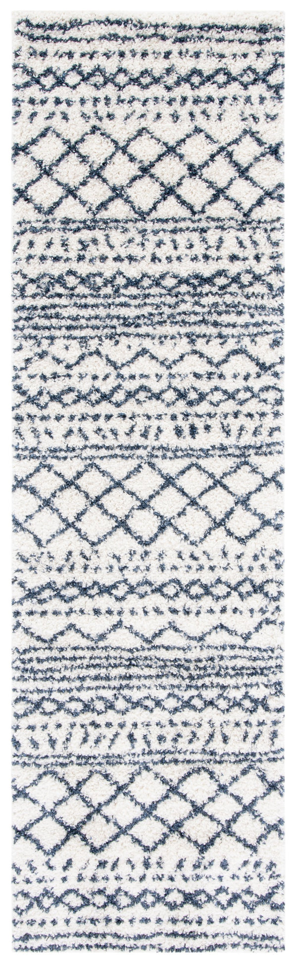Safavieh Arizona Plush Shag Oval Rug In Ivory And Slate — Deep Pile, Boho-Geometric Texture, Durable Turkish Looming 6'-0" x 8'-0" ASG741M-68OV