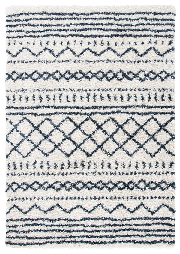 Safavieh Arizona Shag Area Rug - Elegant Geometric Design In Ivory And Beige For Cozy Home Decor Solutions Ivory ,Slate 70% Polypropylene  22% Jute  8% Polyester Asg741m-212