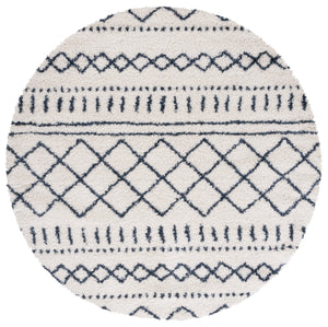 Safavieh Arizona Plush Shag Oval Rug In Ivory And Slate — Deep Pile, Boho-Geometric Texture, Durable Turkish Looming 6'-0" x 8'-0" ASG741M-68OV