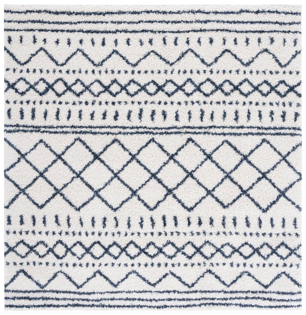 Safavieh Arizona Shag Area Rug - Elegant Geometric Design In Ivory And Beige For Cozy Home Decor Solutions Ivory ,Slate 70% Polypropylene  22% Jute  8% Polyester Asg741m-212