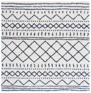 Safavieh Arizona Plush Shag Oval Rug In Ivory And Slate — Deep Pile, Boho-Geometric Texture, Durable Turkish Looming 6'-0" x 8'-0" ASG741M-68OV