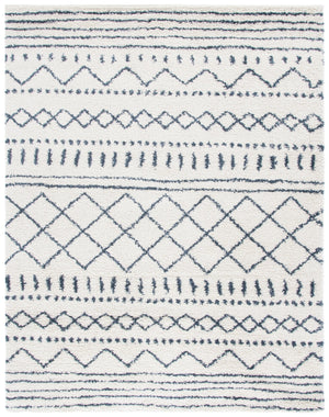 Safavieh Arizona Plush Shag Oval Rug In Ivory And Slate — Deep Pile, Boho-Geometric Texture, Durable Turkish Looming 6'-0" x 8'-0" ASG741M-68OV