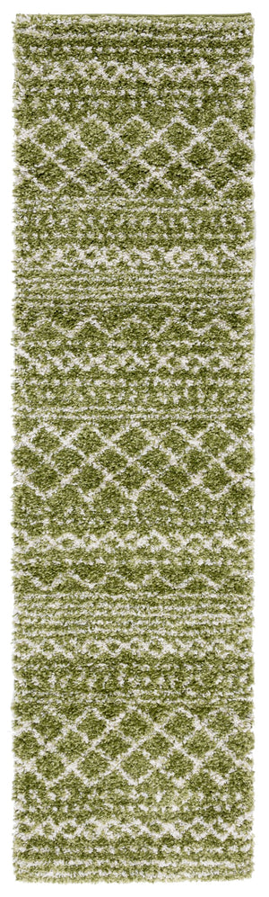 Safavieh Arizona Shag Area Rug - Elegant Geometric Design In Ivory And Beige For Cozy Home Decor Solutions Green ,Ivory 70% Polypropylene  22% Jute  8% Polyester Asg741x-3sq