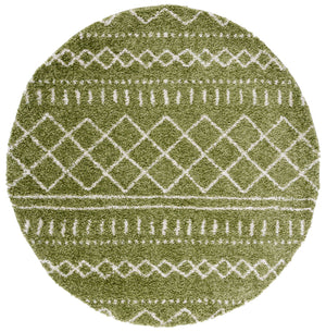 Safavieh Arizona Shag Area Rug - Elegant Geometric Design In Ivory And Beige For Cozy Home Decor Solutions Green ,Ivory 70% Polypropylene  22% Jute  8% Polyester Asg741x-3sq