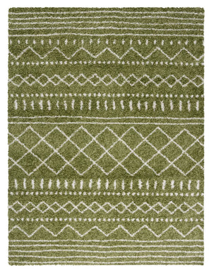 Safavieh Arizona Shag Area Rug - Elegant Geometric Design In Ivory And Beige For Cozy Home Decor Solutions Green ,Ivory 70% Polypropylene  22% Jute  8% Polyester Asg741x-3sq