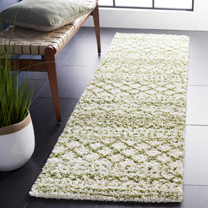 Safavieh Arizona Plush Shag Rug In Ivory And Green — Flokati Texture, 1.625" Pile, Power-Loomed Durability 6'-0" x 8'-0" ASG741Y-68