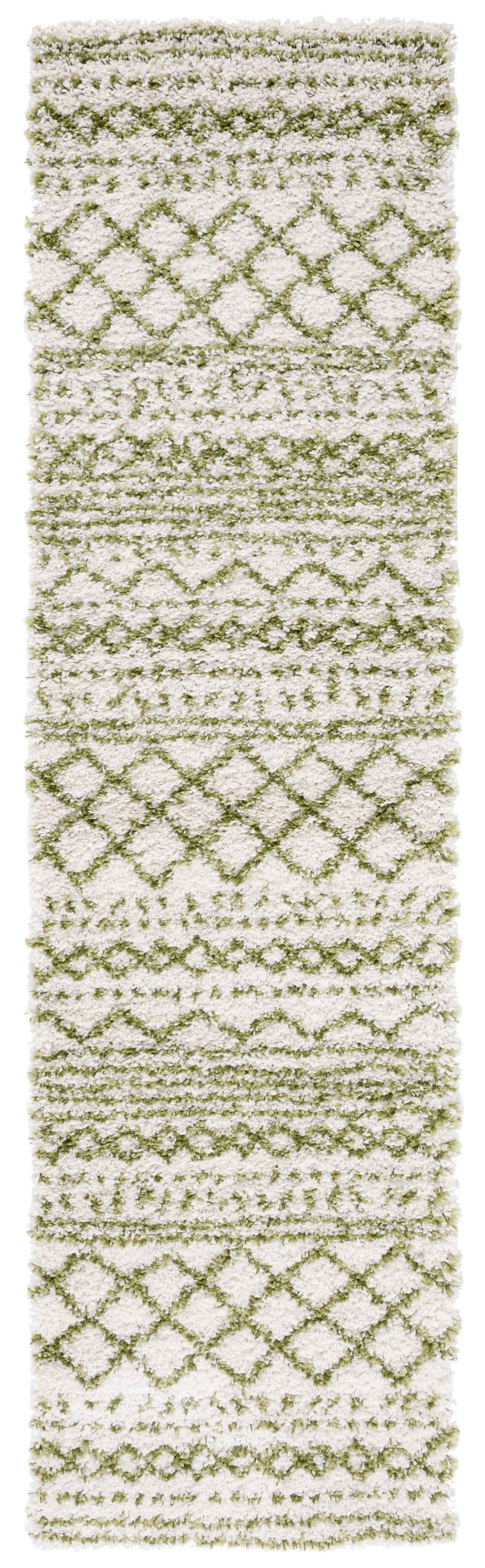 Safavieh Arizona Plush Shag Rug In Ivory And Green — Flokati Texture, 1.625" Pile, Power-Loomed Durability 6'-0" x 8'-0" ASG741Y-68