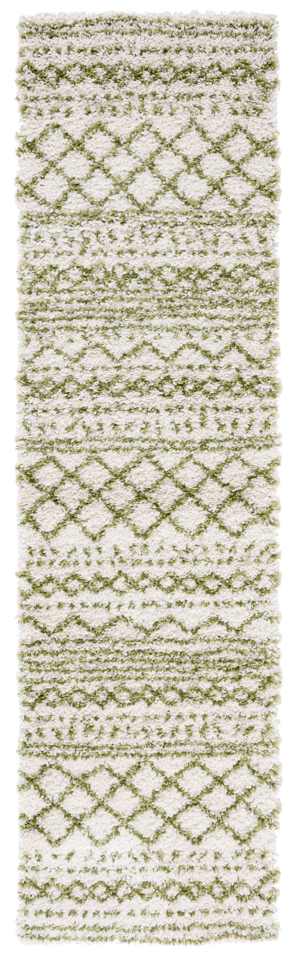Safavieh Arizona Shag Area Rug - Elegant Geometric Design In Ivory And Beige For Cozy Home Decor Solutions Ivory ,Green 70% Polypropylene  22% Jute  8% Polyester Asg741y-5r