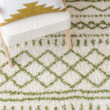 Safavieh Arizona Shag 741 Power Loomed Rug Ivory / Green 60% Polypropylene, 35% Jute, 5% Polyester