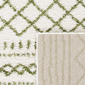 Safavieh Arizona Shag 741 Power Loomed Rug Ivory / Green 60% Polypropylene, 35% Jute, 5% Polyester