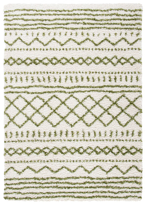 Safavieh Arizona Shag Area Rug - Elegant Geometric Design In Ivory And Beige For Cozy Home Decor Solutions Ivory ,Green 70% Polypropylene  22% Jute  8% Polyester Asg741y-5r