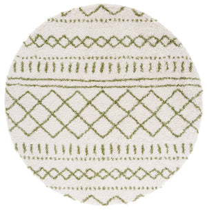 Safavieh Arizona Plush Shag Rug In Ivory And Green — Flokati Texture, 1.625" Pile, Power-Loomed Durability 6'-0" x 8'-0" ASG741Y-68