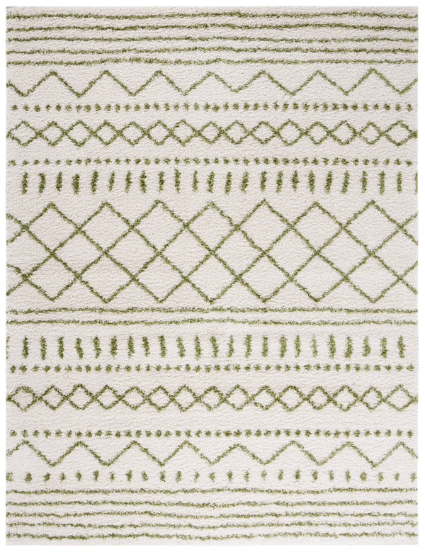 Safavieh Arizona Plush Shag Rug In Ivory And Green — Flokati Texture, 1.625" Pile, Power-Loomed Durability 6'-0" x 8'-0" ASG741Y-68
