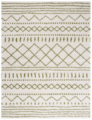 Safavieh Arizona Shag Area Rug - Elegant Geometric Design In Ivory And Beige For Cozy Home Decor Solutions Ivory ,Green 70% Polypropylene  22% Jute  8% Polyester Asg741y-5r