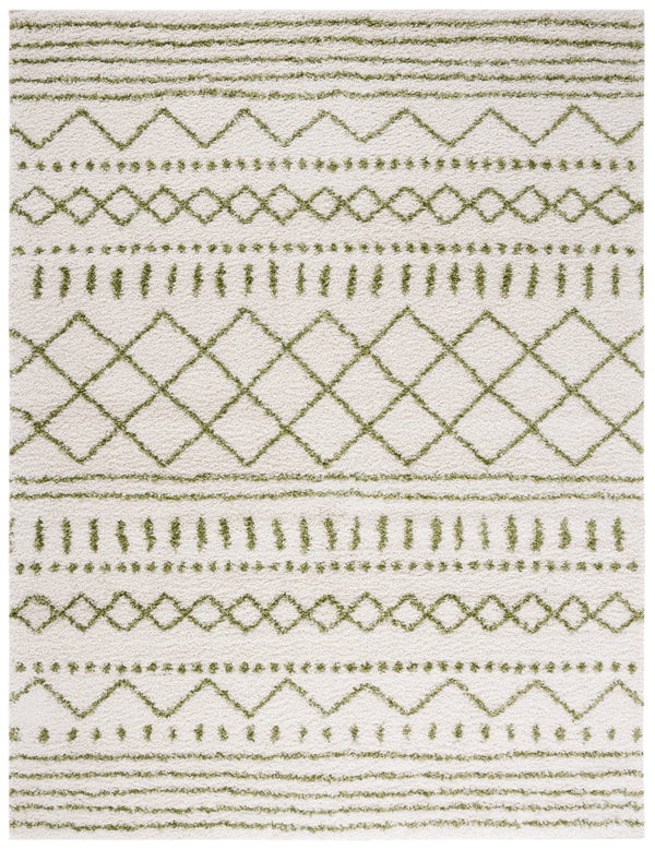 Safavieh Arizona Shag Area Rug - Elegant Geometric Design In Ivory And Beige For Cozy Home Decor Solutions Ivory ,Green 70% Polypropylene  22% Jute  8% Polyester Asg741y-5r