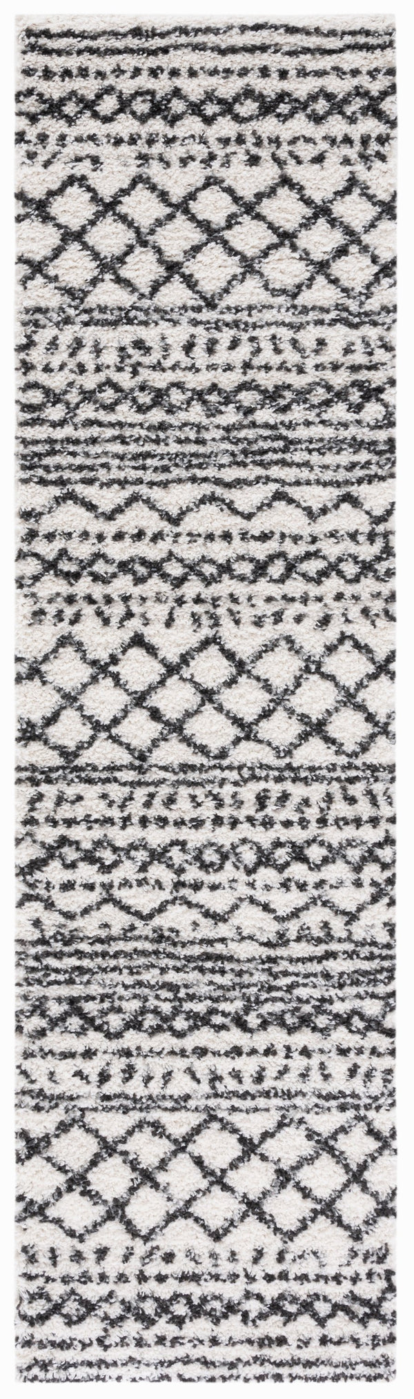 Safavieh Arizona Shag Area Rug - Elegant Geometric Design In Ivory And Beige For Cozy Home Decor Solutions Ivory ,Black 70% Polypropylene  22% Jute  8% Polyester Asg741z-220