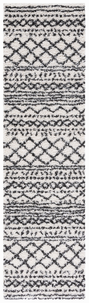 Safavieh Arizona Plush Oval Shag Rug 6X8 Ft Ivory & Black — 1.625" Pile, Power-Loomed Turkey, Stain-Resistant Blend ASG741Z-68OV