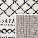 Safavieh Arizona Shag 741 Power Loomed Rug Ivory / Black 60% Polypropylene, 35% Jute, 5% Polyester