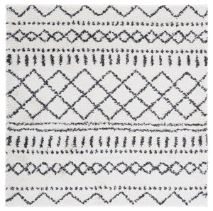 Safavieh Arizona Shag Area Rug - Elegant Geometric Design In Ivory And Beige For Cozy Home Decor Solutions Ivory ,Black 70% Polypropylene  22% Jute  8% Polyester Asg741z-220