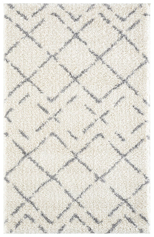 Safavieh Arizona Plush Shag Rug In Ivory & Grey — Deep 1.625" Pile, Scandinavian Modern Texture For Cozy Rooms 6'-7" x 9'-2" ASG743F-7