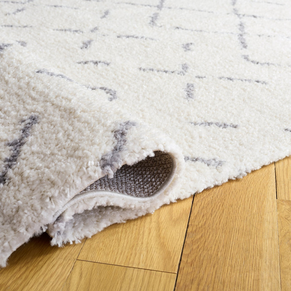 Safavieh Arizona Plush Flokati-Style Shag Rug Ivory & Grey — Deep 1.625" Pile, Soft, Durable Turkish Loomed 3'-2" x 5'-0" ASG743F-3