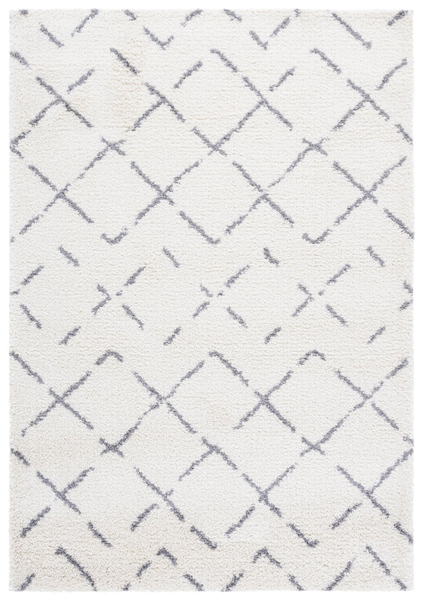 Safavieh Arizona Luxurious Round Shag Rug In Ivory & Grey — Plush 1.625" Pile, Power-Loomed Turkish Craftsmanship 6'-7" x 6'-7" ASG743F-7R