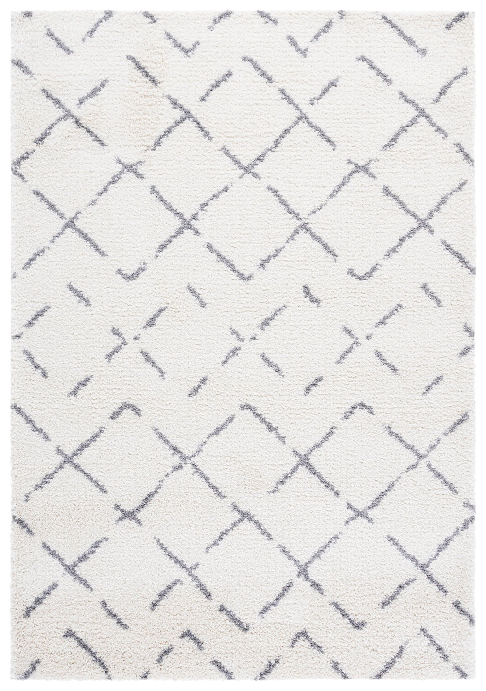 Safavieh Arizona Plush Shag Flokati Rug Ivory & Grey — Power-Loomed In Turkey, Deep Pile Cozy Texture 8'-0" x 10'-0" ASG743F-8