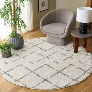 Safavieh Arizona Plush Shag Rug In Ivory & Grey — Deep 1.625" Pile, Scandinavian Modern Texture For Cozy Rooms 6'-7" x 9'-2" ASG743F-7