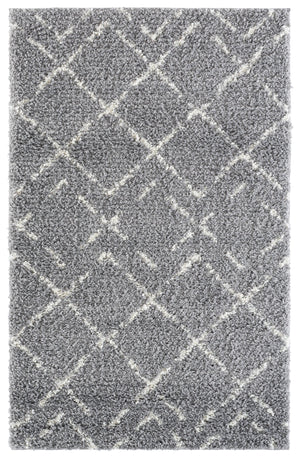Safavieh Arizona Luxurious Shag Runner Dark Grey & Ivory — Plush 1.625" High-Loft Pile, Durable Power-Loomed Carpet 2'-3" x 8'-0" ASG743G-28