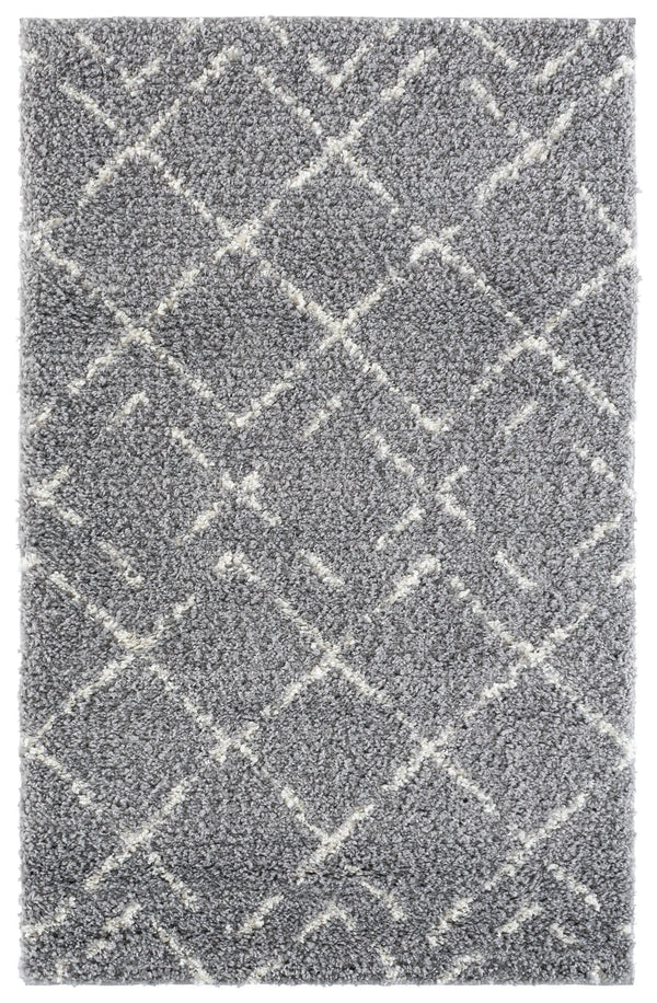 Safavieh Arizona Luxurious Shag Runner Dark Grey & Ivory — Plush 1.625" High-Loft Pile, Durable Power-Loomed Carpet 2'-3" x 8'-0" ASG743G-28