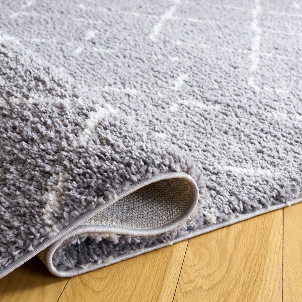Safavieh Arizona Luxurious Shag Runner Dark Grey & Ivory — Plush 1.625" High-Loft Pile, Durable Power-Loomed Carpet 2'-3" x 8'-0" ASG743G-28