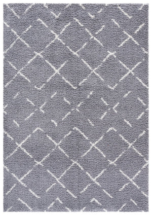 Safavieh Arizona Luxurious Shag Runner Dark Grey & Ivory — Plush 1.625" High-Loft Pile, Durable Power-Loomed Carpet 2'-3" x 8'-0" ASG743G-28