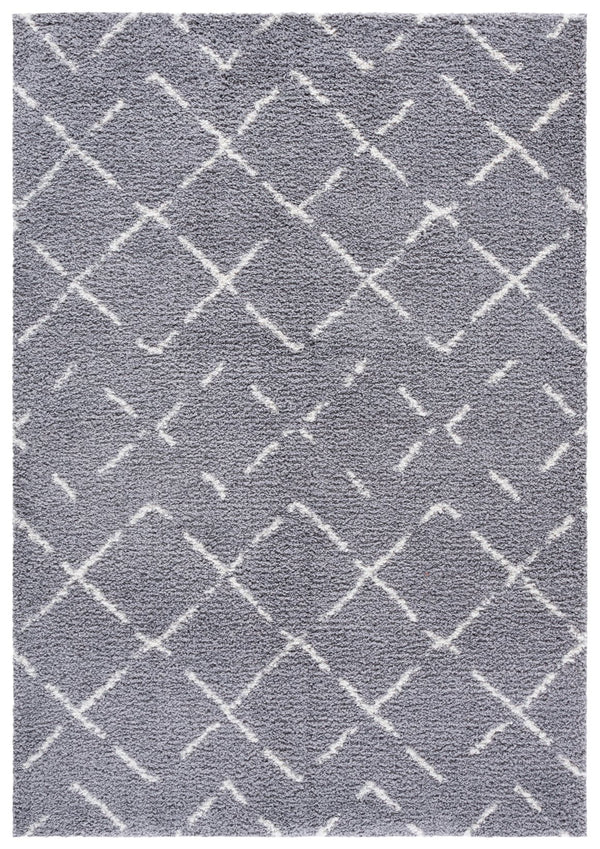Safavieh Arizona Luxurious Shag Runner Dark Grey & Ivory — Plush 1.625" High-Loft Pile, Durable Power-Loomed Carpet 2'-3" x 8'-0" ASG743G-28